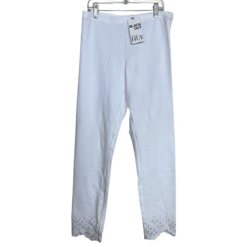 HUE leggings Pants Womens Size Small‎ S White Eyelet Ladies